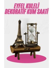 Eiffel Tower Designed Hourglass Crystallized Hourglass Decorative Wooden Look