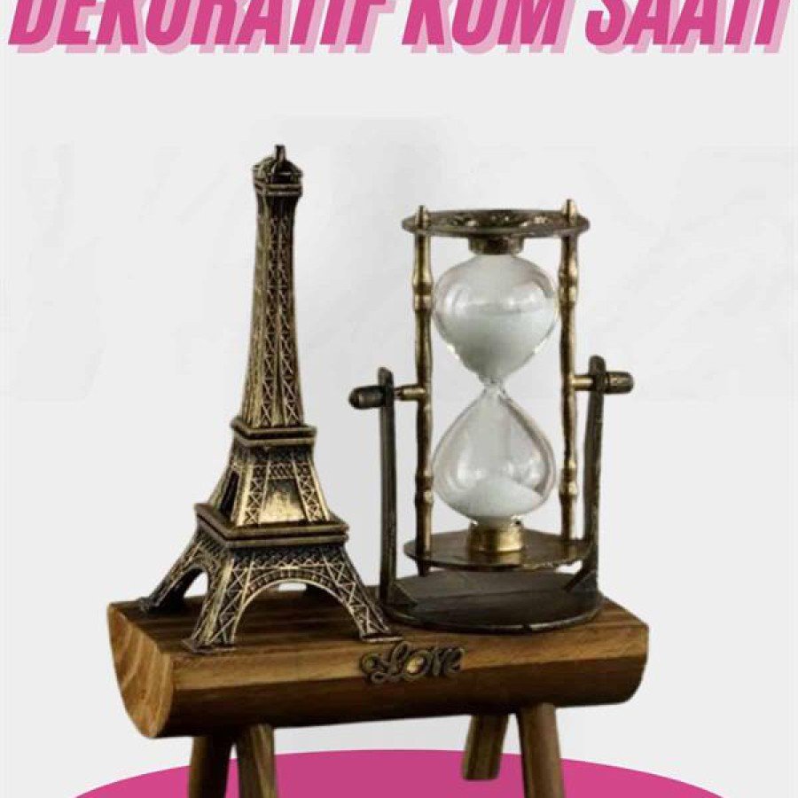 Eiffel Tower Designed Hourglass Crystallized Hourglass Decorative Wooden Look Eiffel Tower Designed Hourglass Crystallized Hourglass Decorative Wooden Look