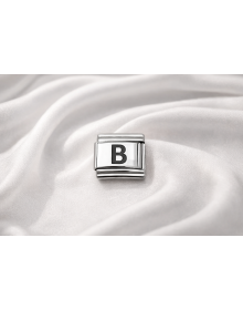 Nomination Compatible Letter B Charm - Steel Letter Bracelet Accessory, Personalized Modular Jewelry