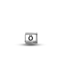 Nomination Compatible Letter Charm “Ö” – Steel Bracelet Accessory, Personalized Letter Module