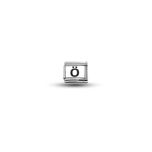 Nomination Compatible Letter Charm “Ö” – Steel Bracelet Accessory, Personalized Letter Module