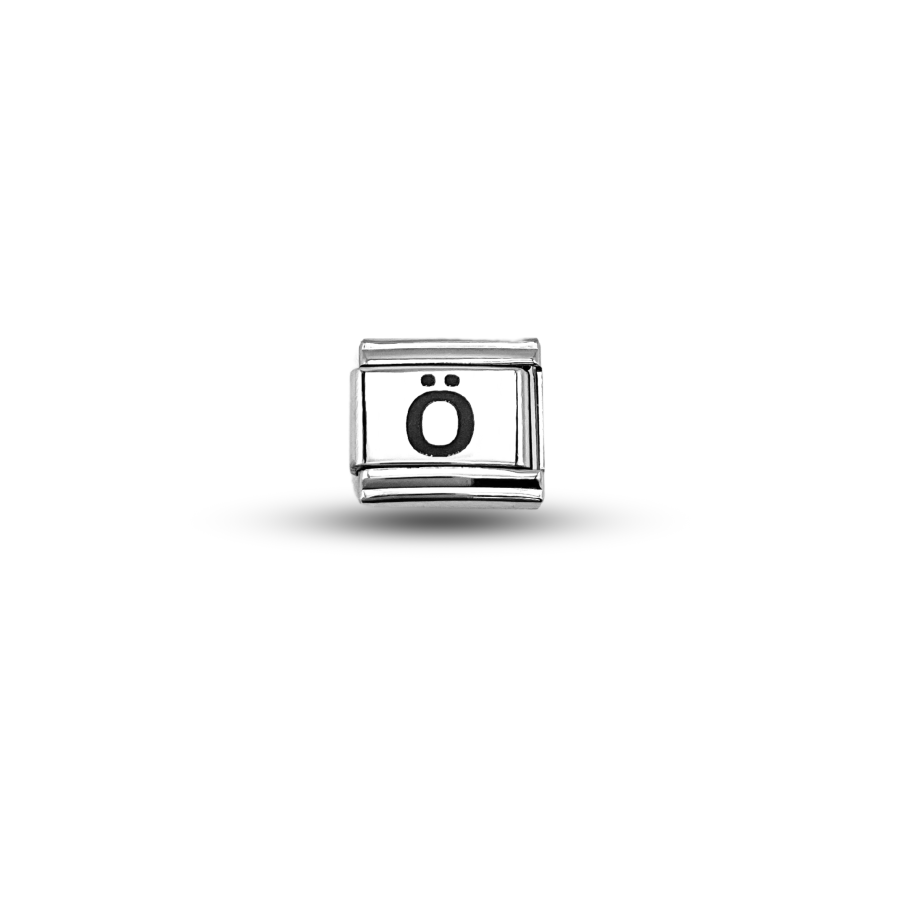 Nomination Compatible Letter Charm “Ö” – Steel Bracelet Accessory, Personalized Letter Module