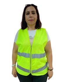 Zippered Yellow Warning Vest Size XL 59 cm