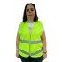 Zippered Yellow Warning Vest Size XL 59 cm