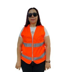 Zippered Orange Warning Vest XL Size 59 cm