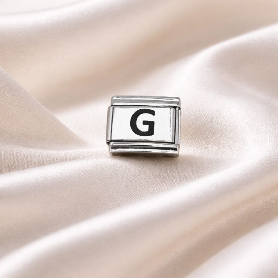 Nomination Compatible G Letter Charm, Steel Bracelet Accessory, Personalized Letter Module, Stylish & Minimal Design