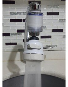 Anti-Limescale with Filter, 360 Degree Rotating Movable Faucet Head - 3 Functions - Cream