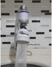 Anti-Limescale with Filter, 360 Degree Rotating Movable Faucet Head - 3 Functions - Cream