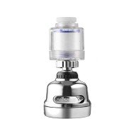 Chrome 3-Function Rotating Faucet Head with Filter - 360 Degree Rotatable