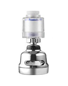 Chrome 3-Function Rotating Faucet Head with Filter - 360 Degree Rotatable