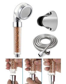 Shower Head Set with Filter and Water Saving Purification, Beaded Head, Hose and Joint Set