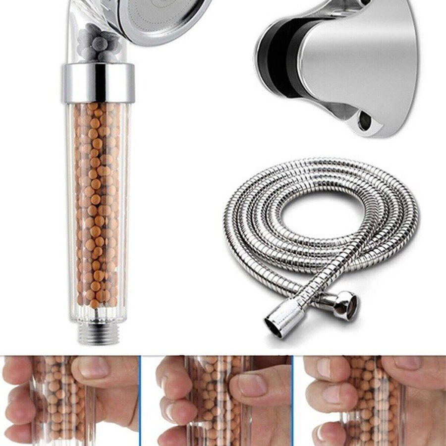 Shower Head Set with Filter and Water Saving Purification, Beaded Head, Hose and Joint Set