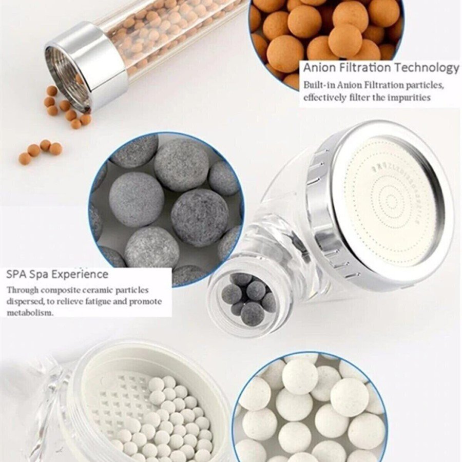 Shower Head Set with Filter and Water Saving Purification, Beaded Head, Hose and Joint Set