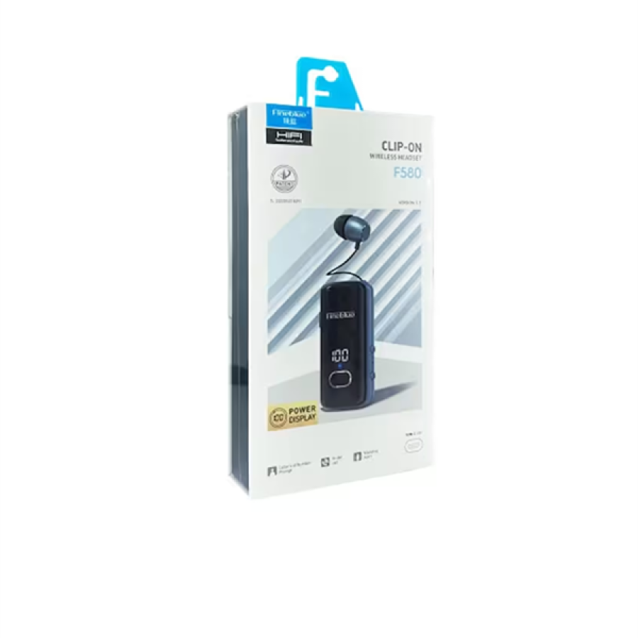 Fineblue F580 Bluetooth Headset – Clip-on, Digital Display, Waterproof, 12 Hours Battery Life Fineblue F580 Bluetooth Headset – Clip-on, Digital Display, Waterproof, 12 Hours Battery Life