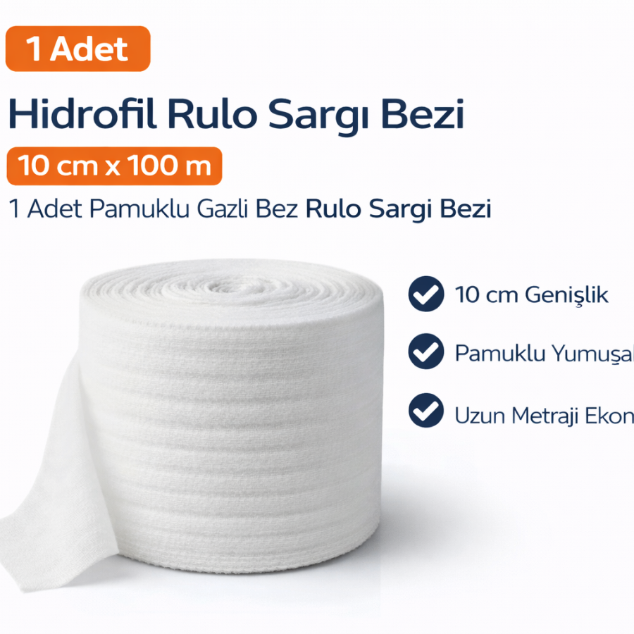 Hydrophilic Roll Dressing Cloth 10 cm x 100 m 1 Piece Cotton Gauze Roll Dressing Cloth