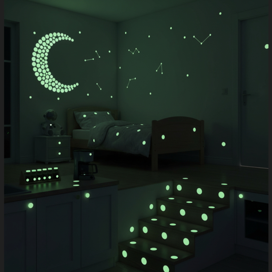 Phosphorescent Sticker Stardust Labels That Glow in the Dark