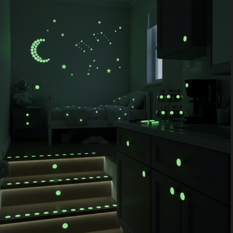 Phosphorescent Sticker Stardust Labels That Glow in the Dark