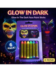 Phosphorescent Glow Party Paint 6 Pack – Glowing in the Dark Face Paint