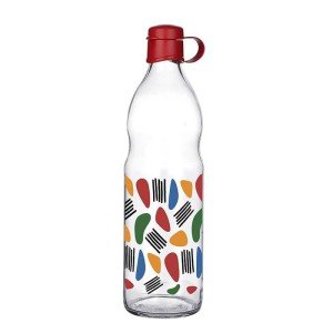 Frido Patterned Glass Water Bottle 1000 ML