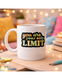 You Are Your Only Limit Written Porcelain Mug MODEL 142 – “The Only Limit Is You” Motivational Cup – Inspiring Coffee & Tea Cup
