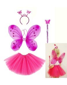 Fuchsia Butterfly Costume - Fuchsia Butterfly Costume Accessory Set 4 Pieces