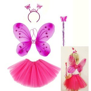 Fuchsia Butterfly Costume - Fuchsia Butterfly Costume Accessory Set 4 Pieces