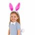 Fuchsia Pink Rabbit Ear Bow Tie Tail Party Set of 3