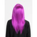 Fuchsia Color Straight Cut Long Party Wig Fake Hair