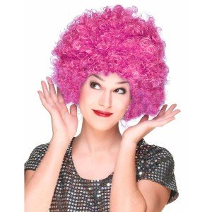 Fuchsia Color Curly Afro Bonus Wig Hair Party Wig Fuchsia Color Curly Afro Bonus Wig Hair Party Wig