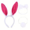 Fuchsia Rabbit Costume Set for Girls - 4 Pieces with Tutu Skirt