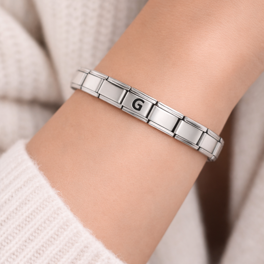 Steel Bracelet with Letter G G – Personalized Initial Bracelet – Stainless Steel Elegant Women s Bracelet