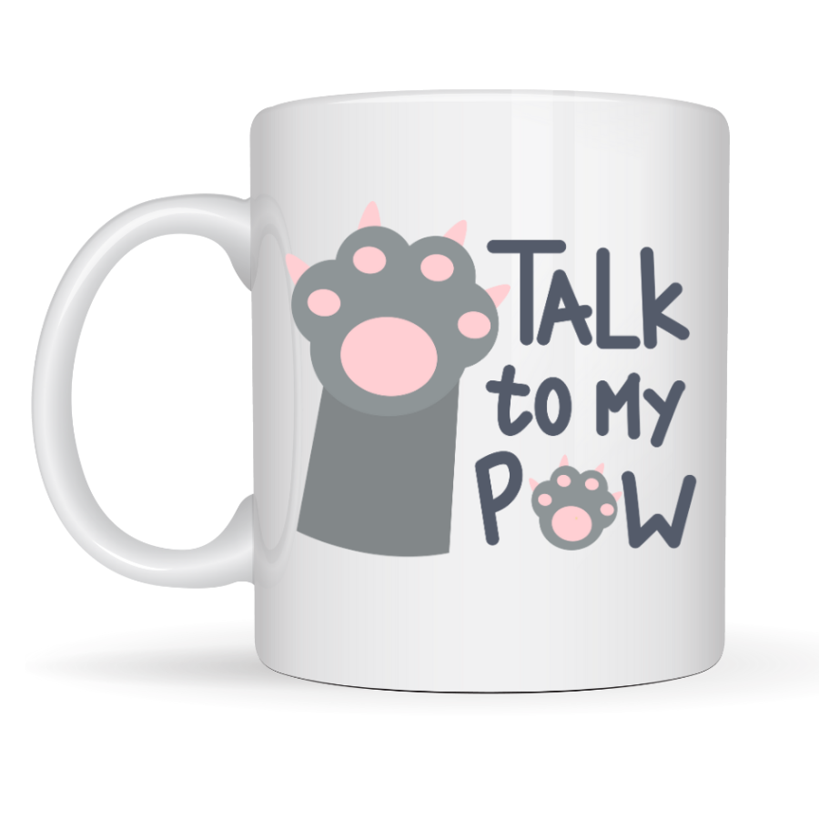 Talk To My Paw – Cute Cat Paw Porcelain Mug MODEL 57