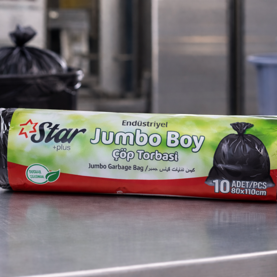 Star Plus Industrial Jumbo Size Garbage Bag 80x110 cm 10 Pieces Durable Industrial Type Garbage Bags