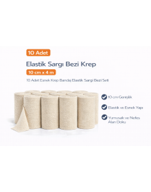 Elastic Bandage Crepe 10 cm x 4 m 10 Pieces Flexible Crepe Bandage Elastic Bandage Set