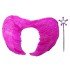 Foldable Children's Pink Angel Wing and Scepter Set with Real Feathers 40x55 cm