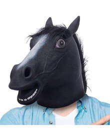 Realistic Horse Head Mask Black Color