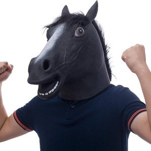 Realistic Horse Head Mask Black Color