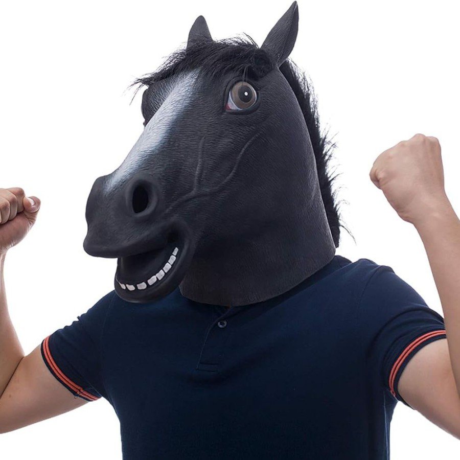 Realistic Horse Head Mask Black Color