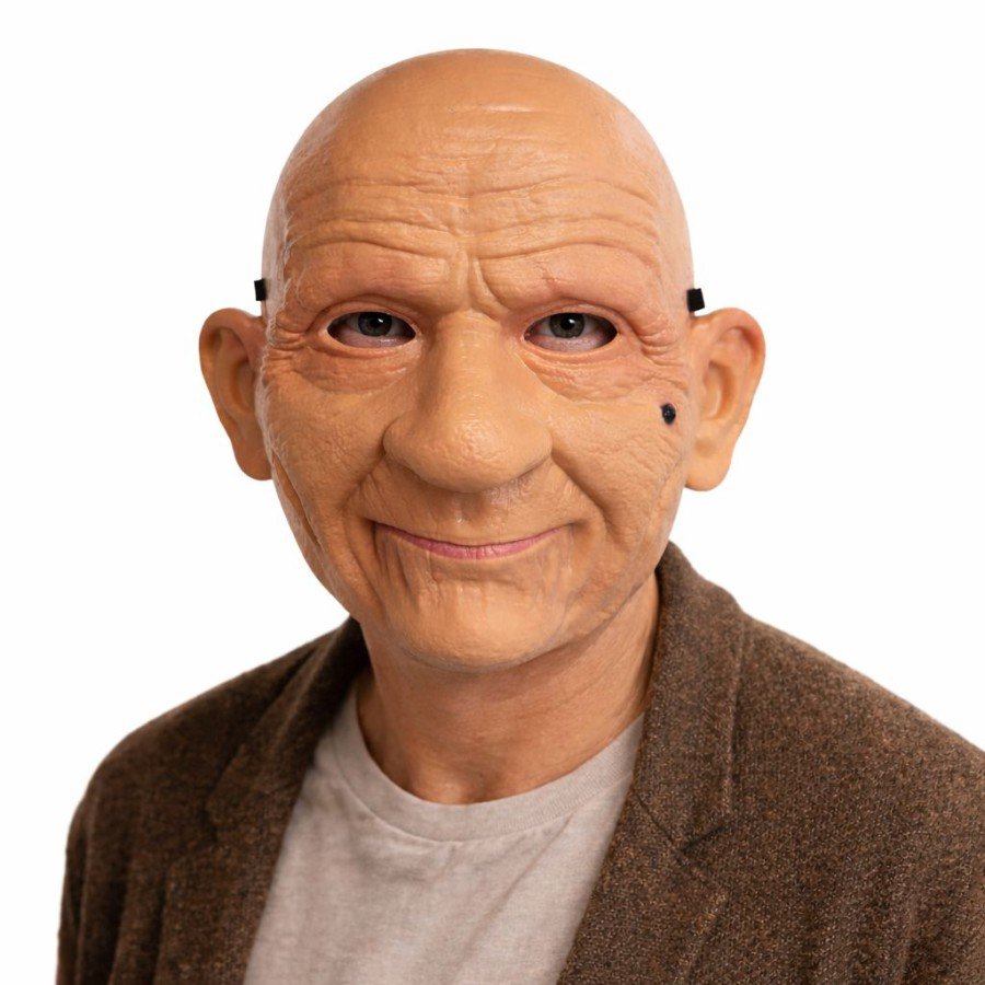 Realistic Old Man Mask – Latex Look Plastic Horror Mask