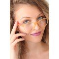 Yellow Color Oval Orange Color Women s Glasses