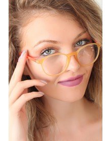Yellow Color Oval Orange Color Women's Glasses
