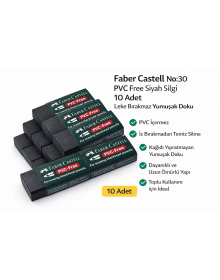 No:30 PVC Free Black Eraser 10 Pieces Does Not Leave Stains Soft Texture