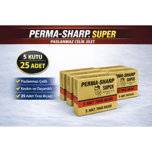 Perma-Sharp Super Stainless Steel Razor 5 Box of 5