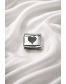Nomination Compatible Steel Heart Charm – Shiny Steel Bracelet Accessory | Love Themed Modular Charm