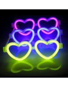 Glow Heart Highlighter Glasses Set of 6 Colors – Neon Party