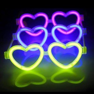 Glow Heart Highlighter Glasses Set of 6 Colors – Neon Party