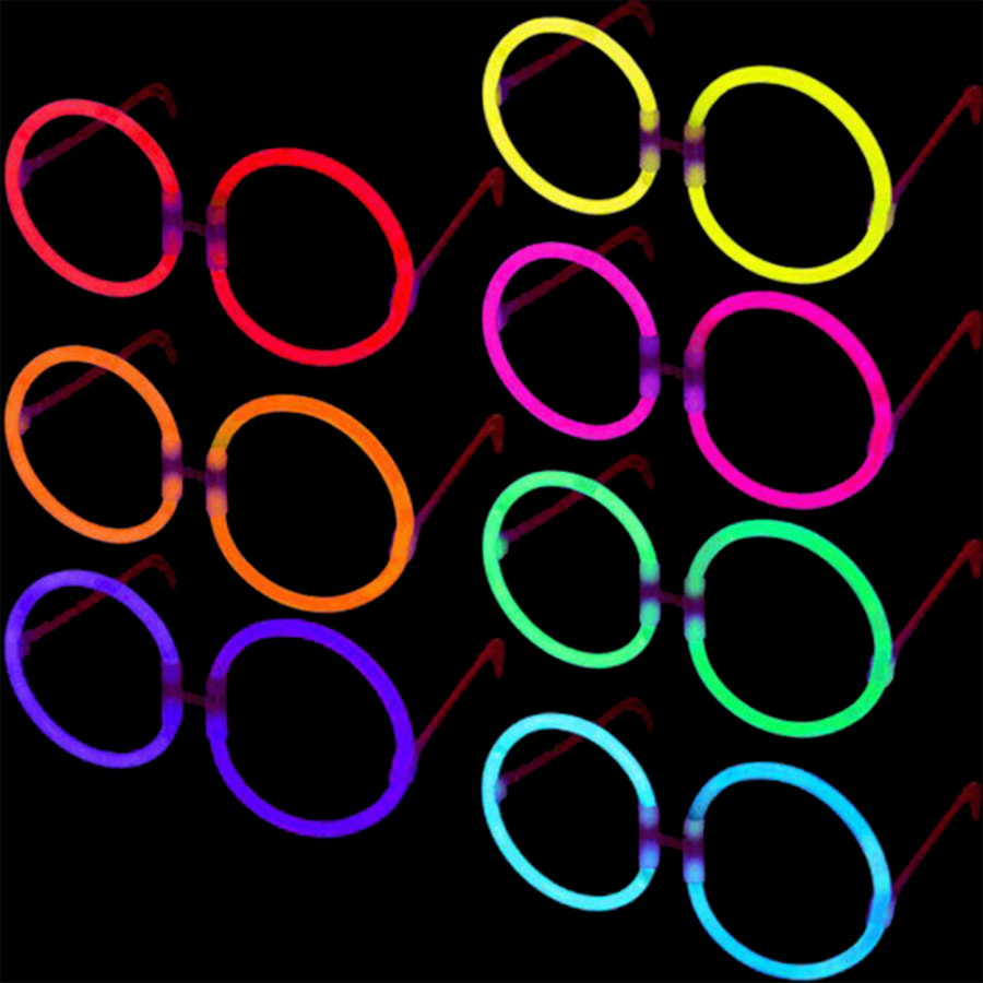 Glow Party Glasses Glow Party Round Shaped Highlighter Glasses 6 Pieces