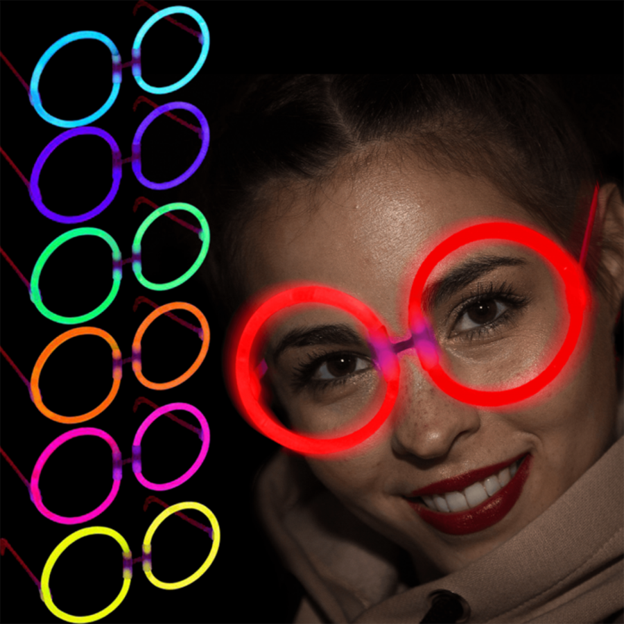 Glow Party Glasses Glow Party Round Shaped Highlighter Glasses 6 Pieces