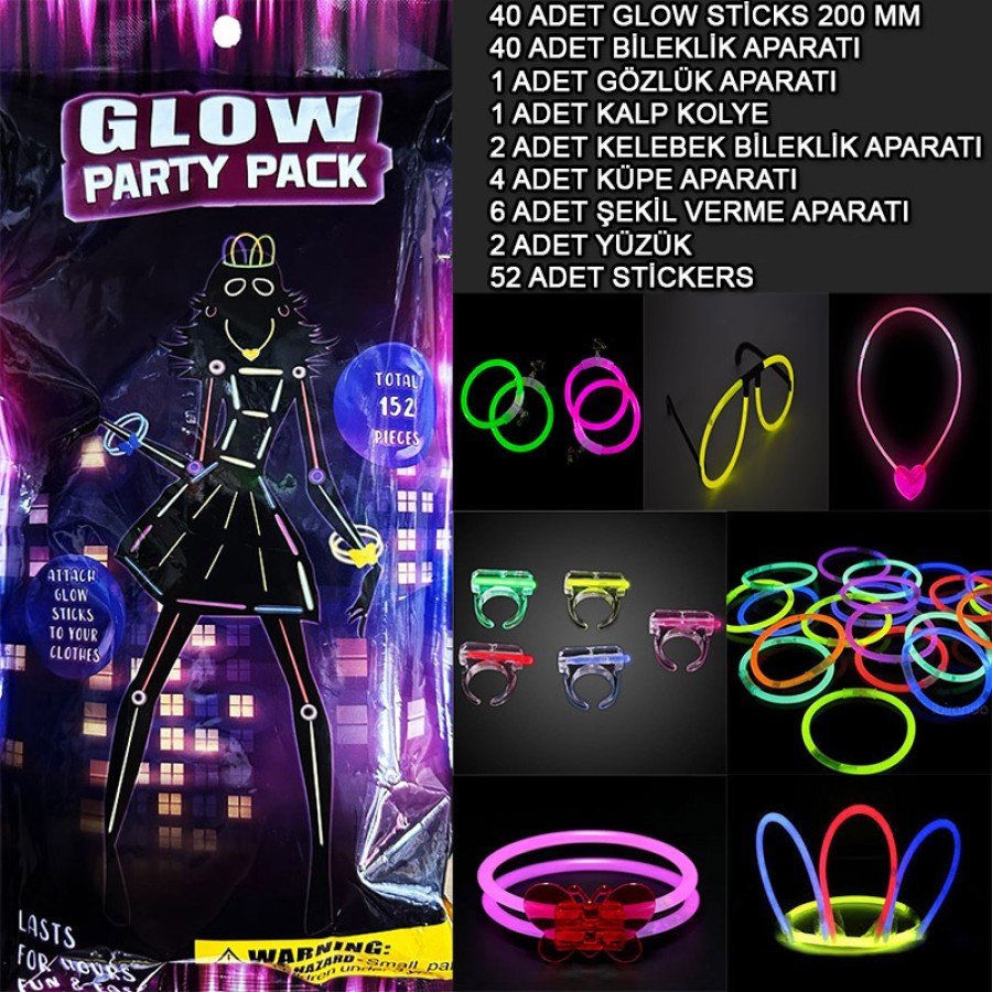 Glow Party Set 152 Piece Luxury Glow Costume Set Glow Party Set 152 Piece Luxury Glow Costume Set