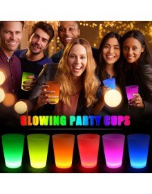 Glow Party Cups 6 Colors 6 Pieces 1.5 oz 4.5 x 6.5 cm